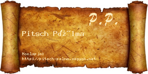 Pitsch Pálma névjegykártya